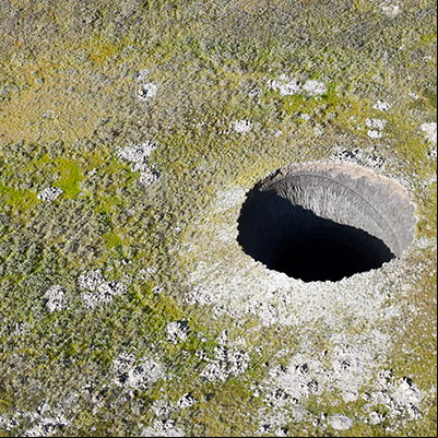 A crater in Siberia (Credit: Evgeny Chuvilin)